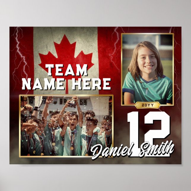 Custom Sports Memory Mate Template Canada Flag Poster (Front)