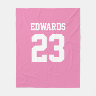 Custom Sports Numbered With Name Fleece Blanket