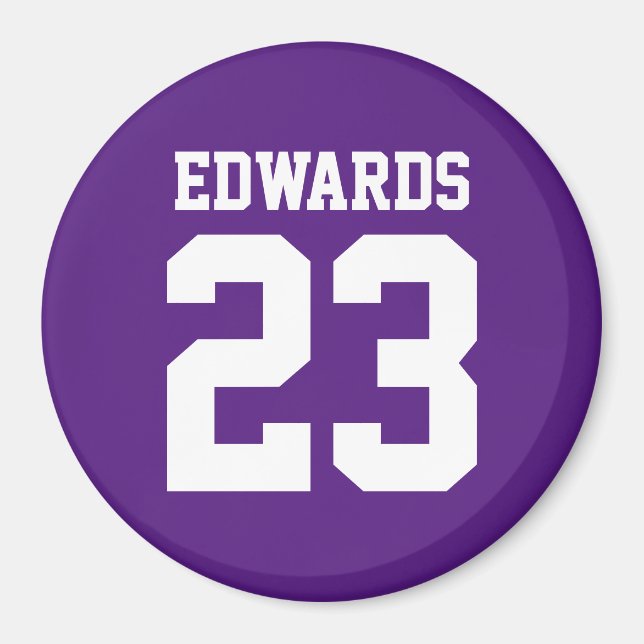 Custom Sports Numbered With Name Magnet (Front)