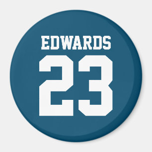 Custom Sports Numbered With Name Magnet