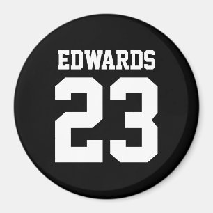 Custom Sports Numbered With Name Magnet