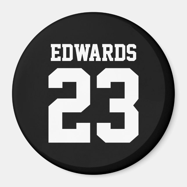Custom Sports Numbered With Name Magnet (Front)
