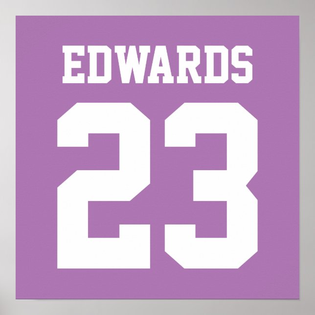 Custom Sports Numbered With Name Poster (Front)