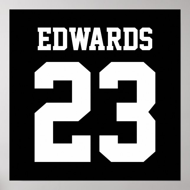 Custom Sports Numbered With Name Poster (Front)