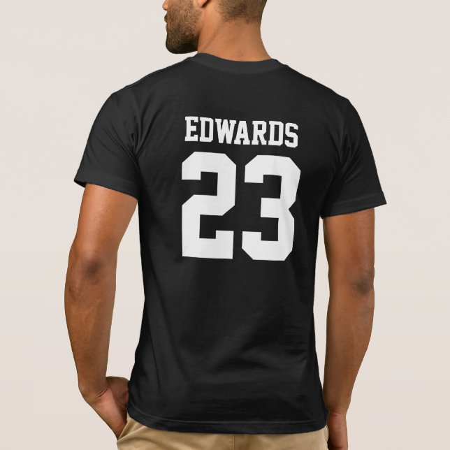 Custom Sports Numbered With Name T-Shirt (Back)
