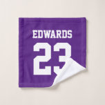 Custom Sports Numbered With Name Wash Cloth<br><div class="desc">This “Custom Sports Numbered With Name Wash Cloth” lets you proudly display your name and number, show off your team spirit in style.. Featuring a customisable name and number, it's a unique and practical addition to your bathroom. It's also a thoughtful gift for sports-loving friends and family members. Celebrate their...</div>