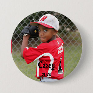Custom Sports Photo Player Name and Year Button