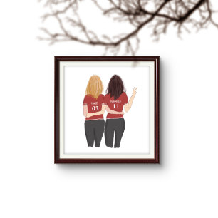 Custom, sports, players, best friends, poster