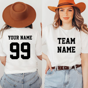 Custom Sports T-Shirt Front Back Name and Number
