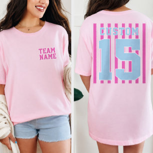Custom Sports Team Front Back Name Number T-Shirt