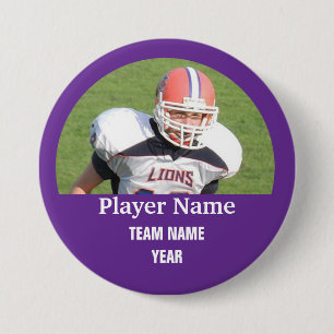 Custom sports team photo - PURPLE 7.5 Cm Round Badge