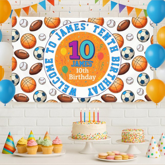 Custom Sports Theme 10th Birthday Banner (Creator Uploaded)