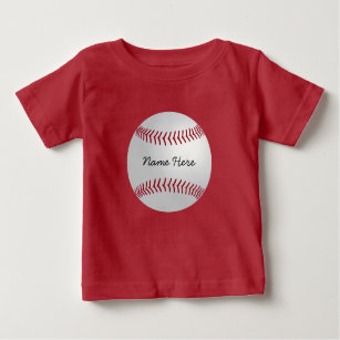Custom Sports Theme Baseball Add Your Name Baby T-Shirt