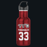 Custom sports water bottle for volleyball players<br><div class="desc">Custom sports water bottle for beach volleyball players. Personalised stainless steel sports water bottle. Custom shiny metal water bottle in many colours. Great for sports teams and outdoor activities. Personalise with your own name, jersey number, initials or slogan in big letters. Cool sporty college typography. Suitable for sporty men women...</div>