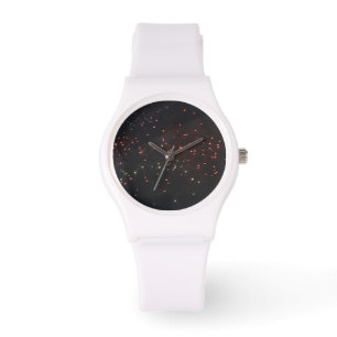 Custom Sporty White Silicon Fireworks Watch