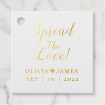 Custom Spread The Love Foil Favour Tags