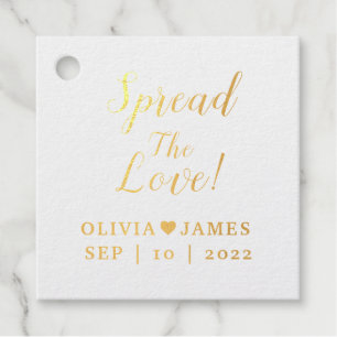 Custom Spread The Love Foil Favour Tags