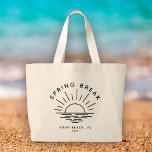 Custom Spring Break Summer Girlfriend Trip<br><div class="desc">Embrace the chic minimalism of spring break with this personalised tote celebrating your girl gang's getaway! Ditch the touristy slogans and flaunt your squad's sophisticated spirit with a sleek, modern logo featuring your chosen destination. Every glance whispers, "Spring break done right. Personalise with your own spring break destination and year!...</div>