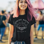 Custom Spring Break Summer Girlfriend Trip T-Shirt<br><div class="desc">Embrace the chic minimalism of spring break with this personalised tee celebrating your girl squad's getaway! Ditch the touristy slogans and flaunt your squad's sophisticated spirit with a sleek, modern logo featuring your chosen destination. Every glance whispers, "Spring break done right. Personalise with your own spring break destination and year!...</div>