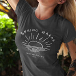 Custom Spring Break Summer Girlfriend Trip  T-Shirt<br><div class="desc">Embrace the chic minimalism of spring break with this personalised tee celebrating your girl squad's getaway! Ditch the touristy slogans and flaunt your squad's sophisticated spirit with a sleek, modern logo featuring your chosen destination. Every glance whispers, "Spring break done right. Personalise with your own spring break destination and year!...</div>