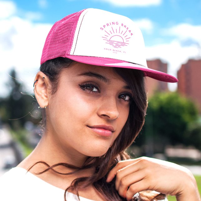 Custom Spring Break Summer Girlfriend Trip Trucker Hat (Celebrating your girl gang's getaway!)