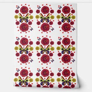 Custom Spring Butterfly Floral Gift Wallpaper