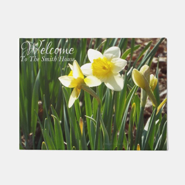 Custom spring daffodils doormat (Front)