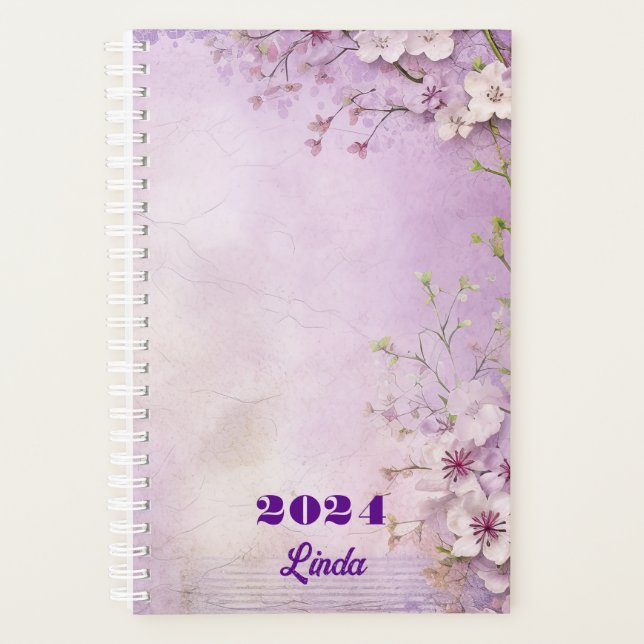 Custom Spring Floral Blossom Cherry II Planner (Front)