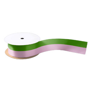 Custom Spring Green and Cotton Candy Pink Satin Ribbon