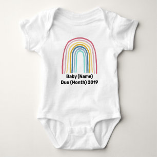 Custom Spring Rainbow Baby Announcement Bodysuit