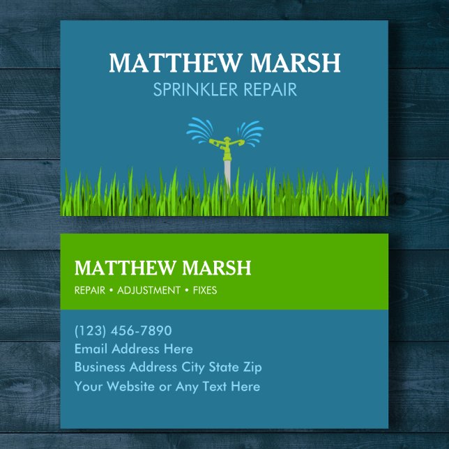 Custom Sprinkler Repair Business Card (Creator Uploaded)