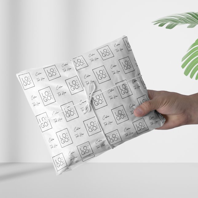 Custom Square Business Company Logo & Script Text Tissue Paper (Creator Uploaded)