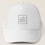 Custom Square Business Logo Minimalist Plain White Trucker Hat<br><div class="desc">Promote your business with this cool trucker hat,  featuring custom logo template! Easily add your own logo by clicking on the "personalise" option.</div>
