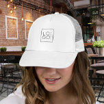 Custom Square Business Logo Minimalist Plain White Trucker Hat<br><div class="desc">Promote your business with this cool trucker hat,  featuring custom logo template! Easily add your own logo by clicking on the "personalise" option.</div>