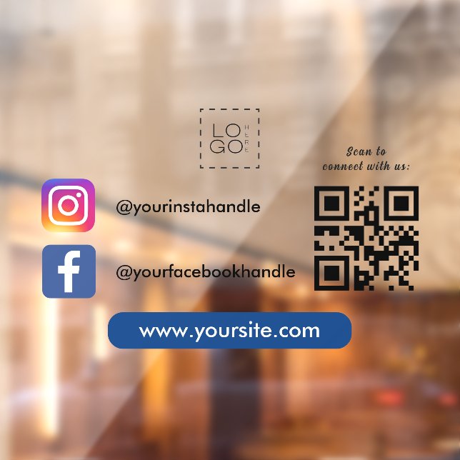 Custom Square Business Logo Social Media QR Code (Sheet 2)