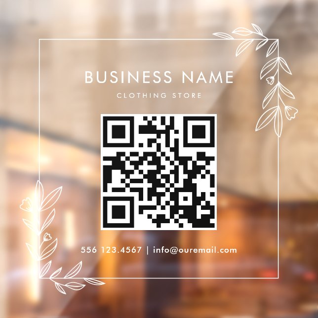 Custom Square Business QR Code Sign Window Cling (Sheet 2)