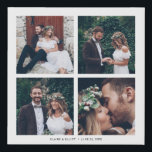 Custom Square Collage Wedding Photo & Text Faux Canvas Print<br><div class="desc">Create your own canvas print wall art with your own wedding,  anniversary,  engagement and special event photos.</div>