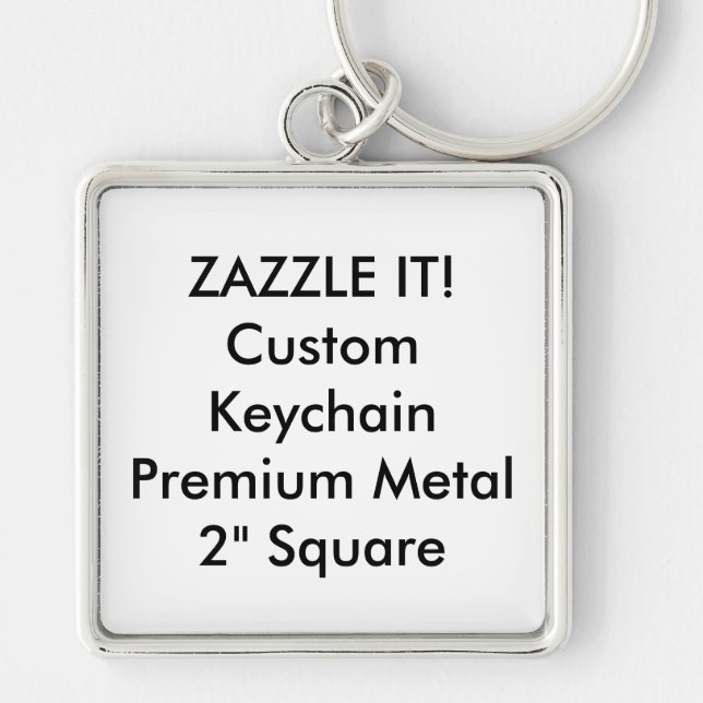 Custom Square Keychain Key Ring Blank Template (Front)
