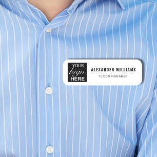 Custom Square Logo and Employee Name Job Title Name Tag
