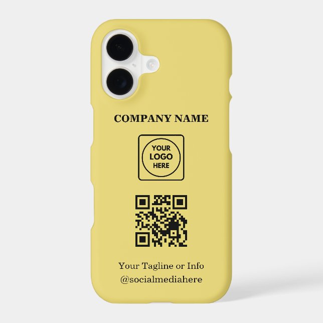 Custom Square Logo QR Code Gold iphone case (Back)