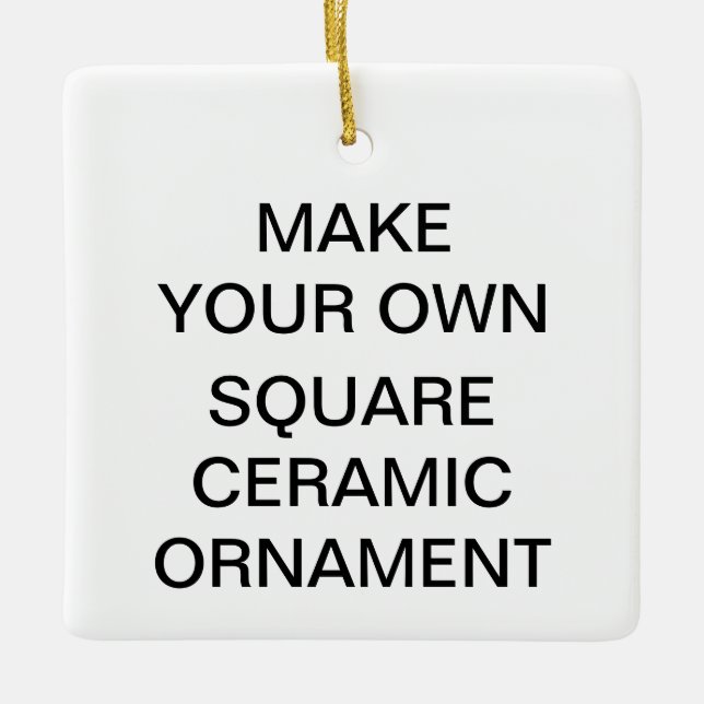 Custom Square Porcelain Christmas Tree Ornament (Front)