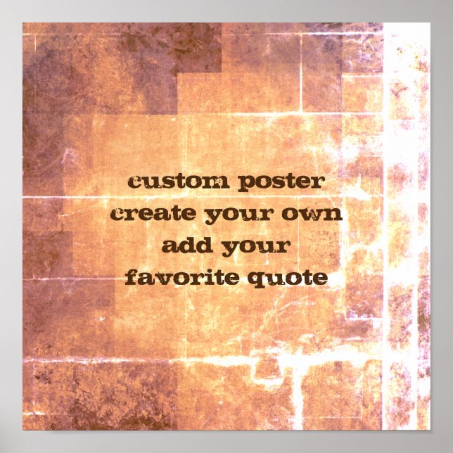 custom square poster add your quote abstract style (Front)
