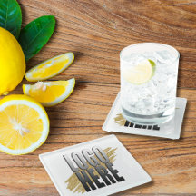  Custom Square Professional Corporate Logo Bulk Glass Coaster