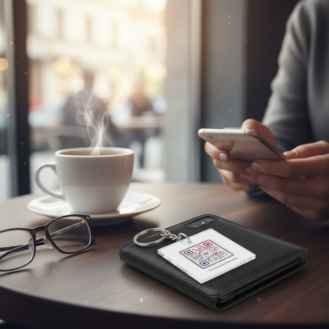 Custom Square QR Code Keychain (Custom Square QR Code Keychain)