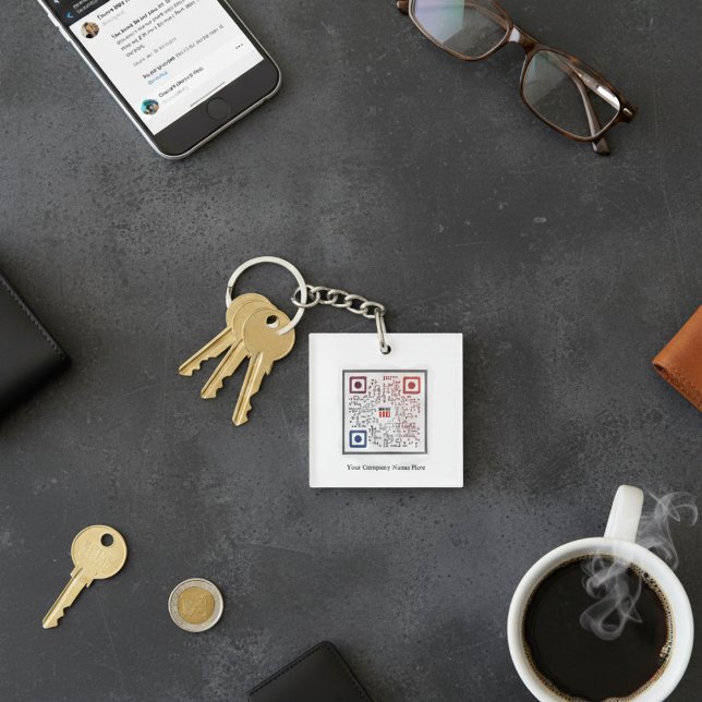 Custom Square QR Code Keychain (Custom Square QR Code Keychain)