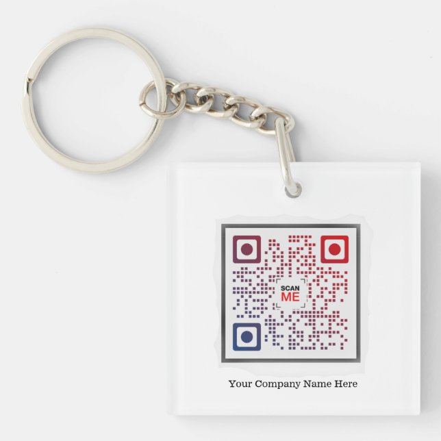 Custom Square QR Code Keychain (Front)