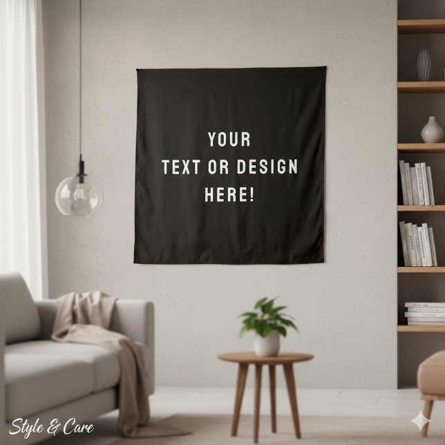 Custom Square Tapestry – Black & Personalised (Custom Square Tapestry – Black & Personalized)