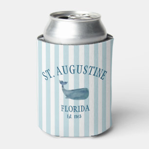Custom St Augustine Florida Est Beach Whale Can Cooler