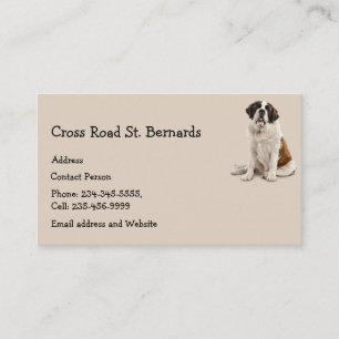 Custom St. Bernard Dog Pet Animal Logo Business Ca Business Card