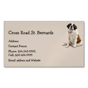 Custom St. Bernard Dog Pet Animal Logo Magnetic Business Card